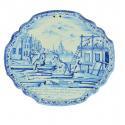 D2142.  Blue And White Oval-Shaped Plaque