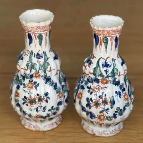 D1593 Pair Of Cashmere Palette Reeded Small Vases