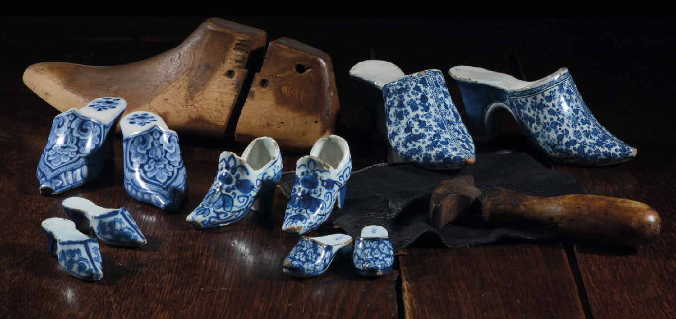 Pairs of Blue and White Shoes
