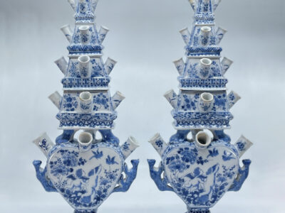 D2206 Pair AK Delftware Flower Vases