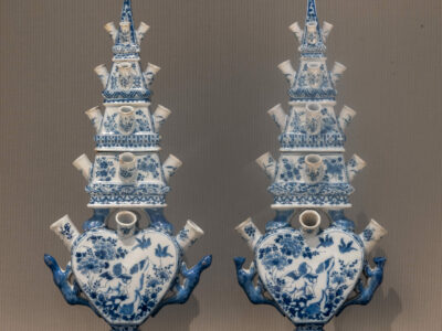 Pair Of Flower Vases , Delft, C. 1690