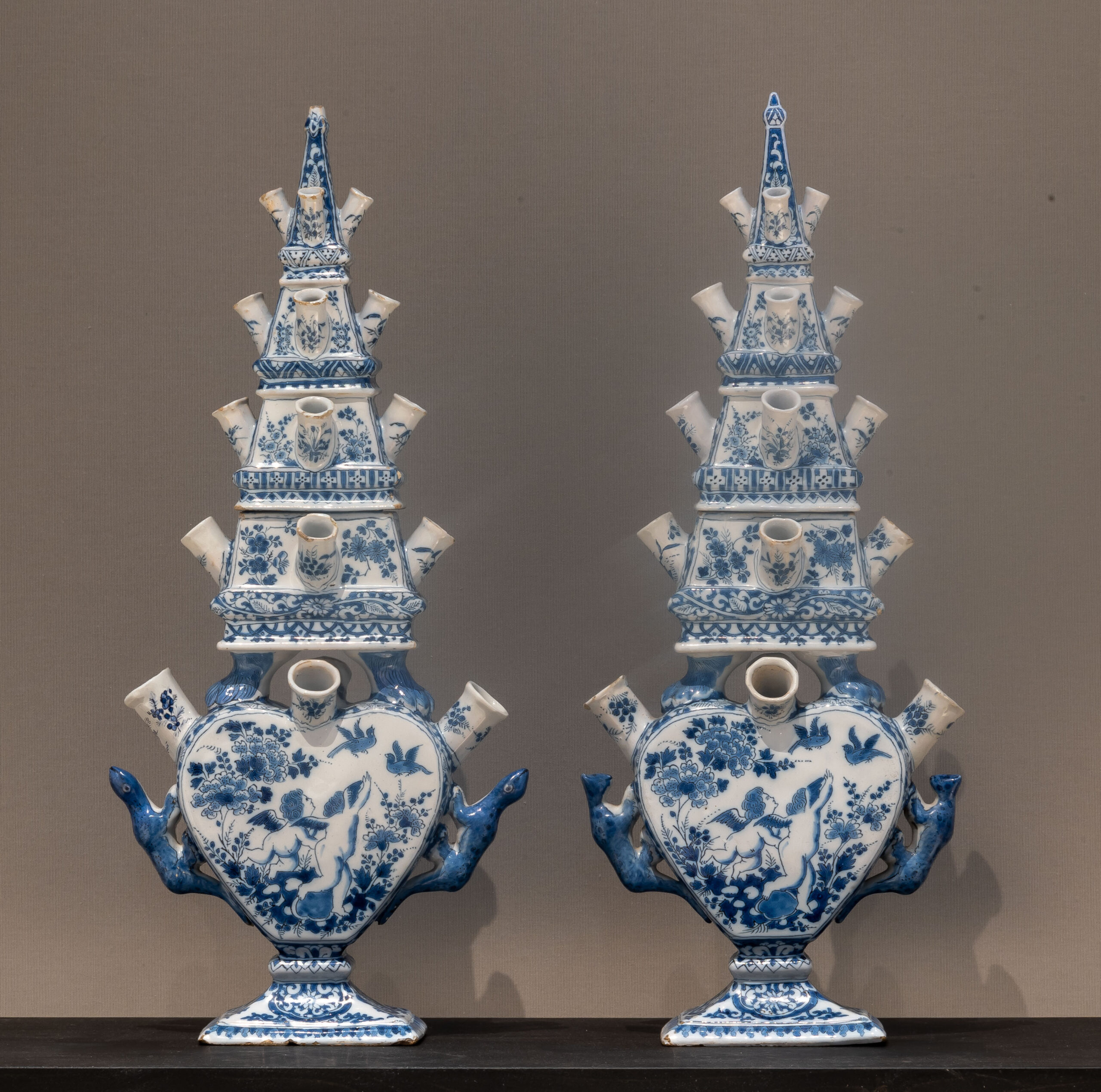 Pair of flower vases , Delft, c. 1690