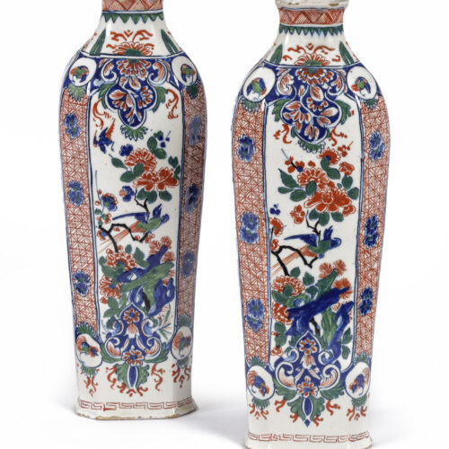D2320. Pair Of Polychrome Cashmere Vases