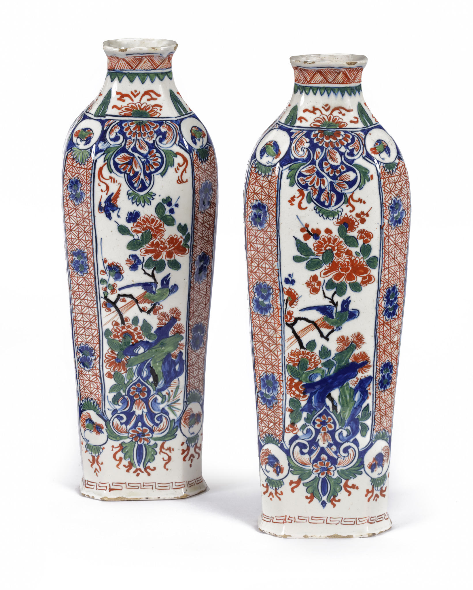 D2320. Pair of Polychrome Cashmere Vases