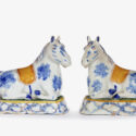 •D2353. Pair Of Polychrome Models Of Recumbent Horses