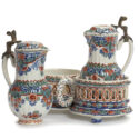 D2319. Polychrome Reeded Cashmere Palette Cruet Set