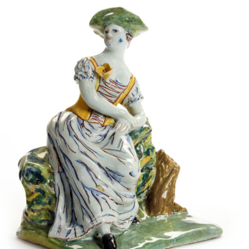 D2356. Polychrome Figure Of A Seated Lady