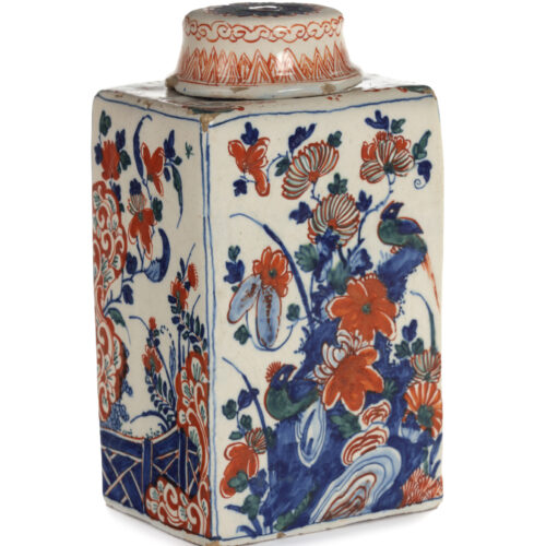 D2318. Polychrome Cashmere Tea Canister And Cover