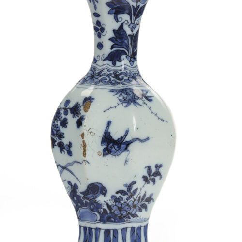 D2306. Blue And White Octagonal Vase