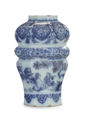 D2307. Blue And White Octagonal Vase