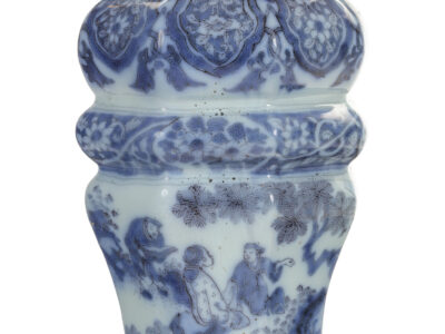 D2307. Blue And White Octagonal Vase