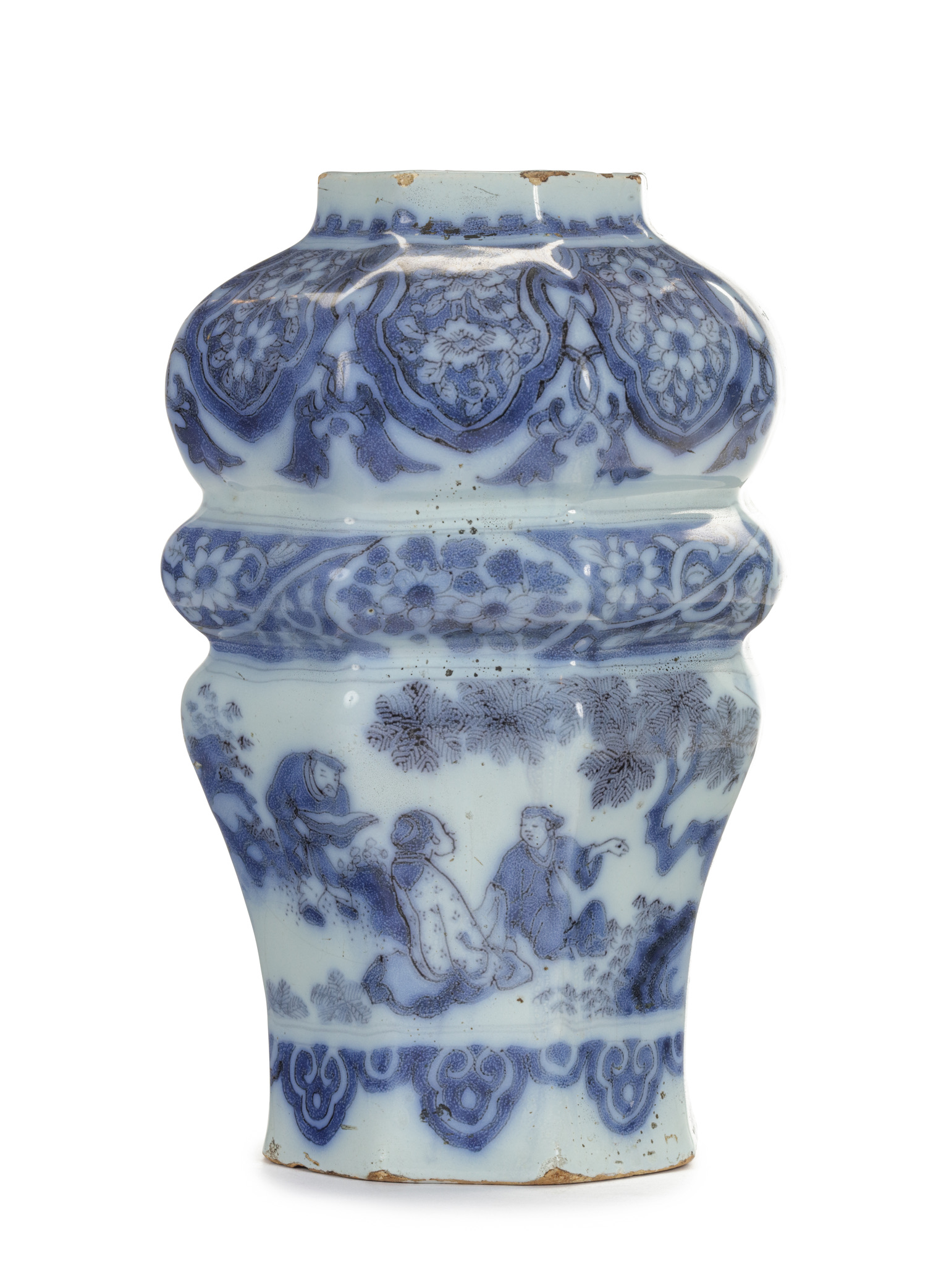 D2307. Blue and White Octagonal Vase