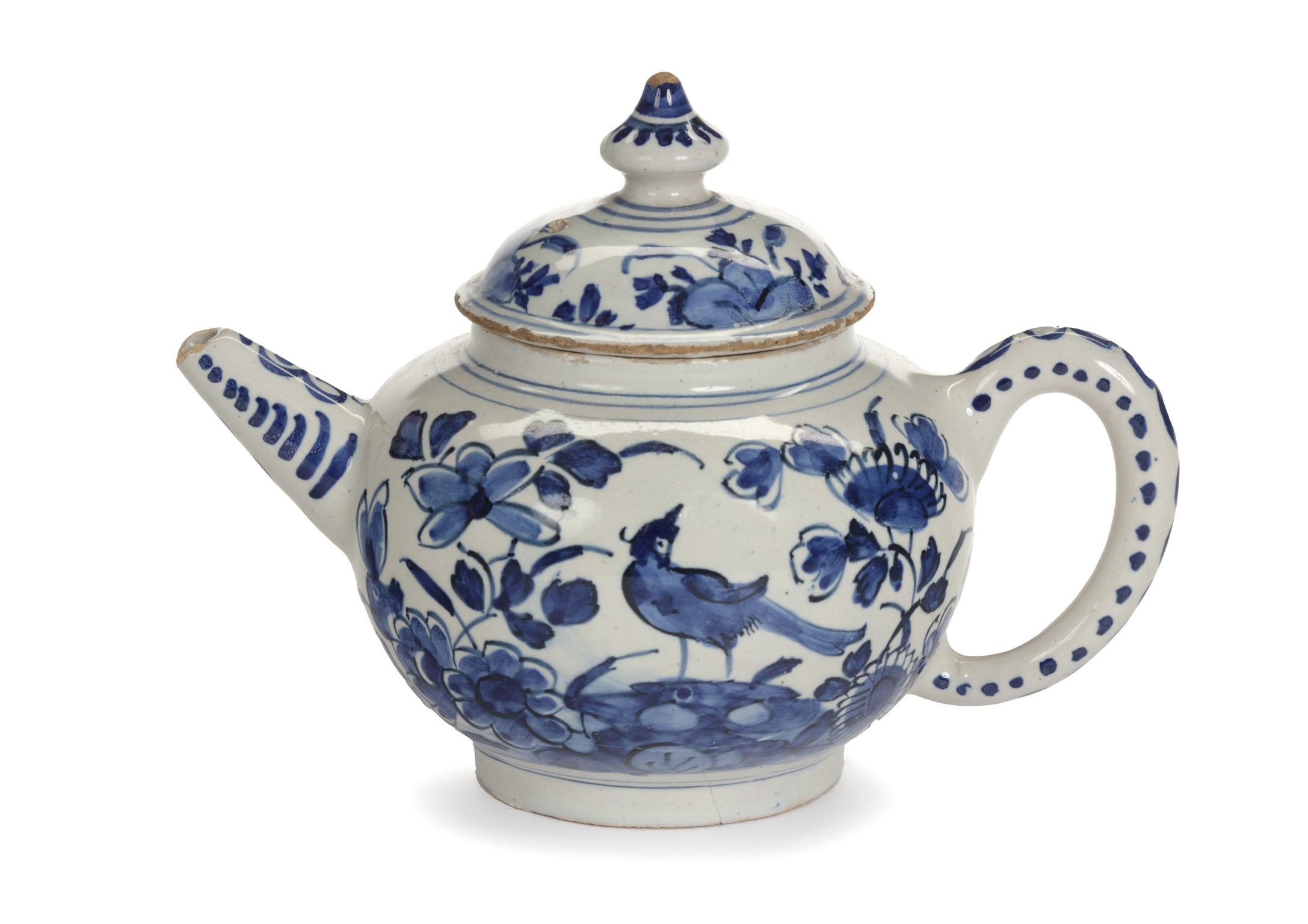 D2326. Blue and White Teapot and Cover