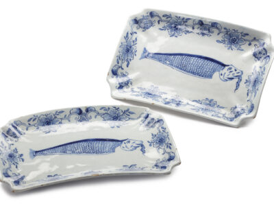 D2338. Blue And White Rectangular Herring Dishes