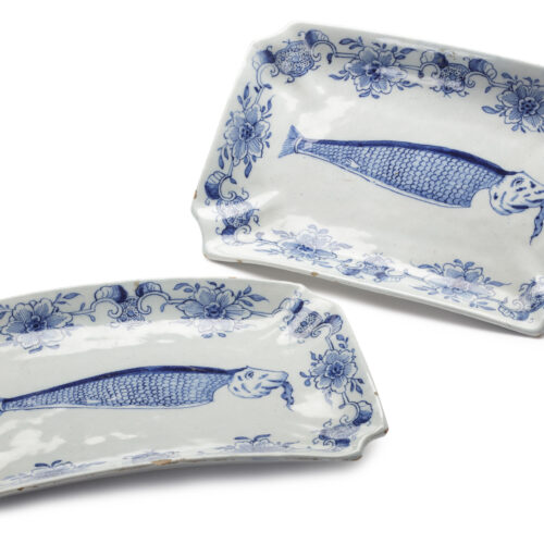 D2338. Blue And White Rectangular Herring Dishes