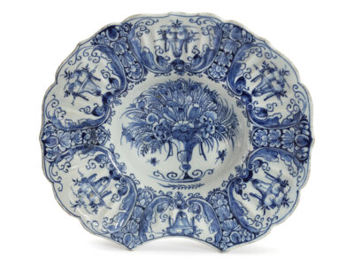 D2334. Blue And White Fluted Barber's Bowl