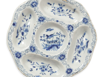 D2344. Blue And White Compartmented Sweetmeat Dish