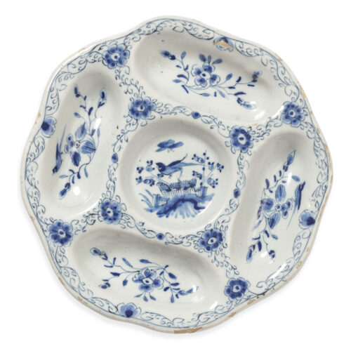 D2344. Blue And White Compartmented Sweetmeat Dish