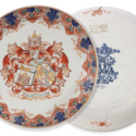 •D2322. Pair Of Polychrome And Gilded Armorial Dishes