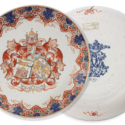 •D2322. Pair of Polychrome and Gilded Armorial Dishes