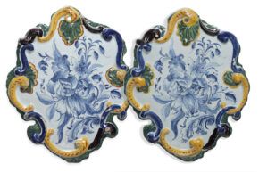 2365 Pair Of Delft Rococo Plaques Copy