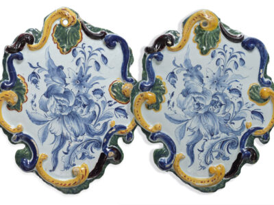 2365 Pair Of Delft Rococo Plaques Copy