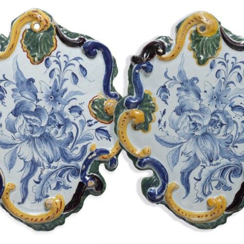 2365 Pair Of Delft Rococo Plaques Copy