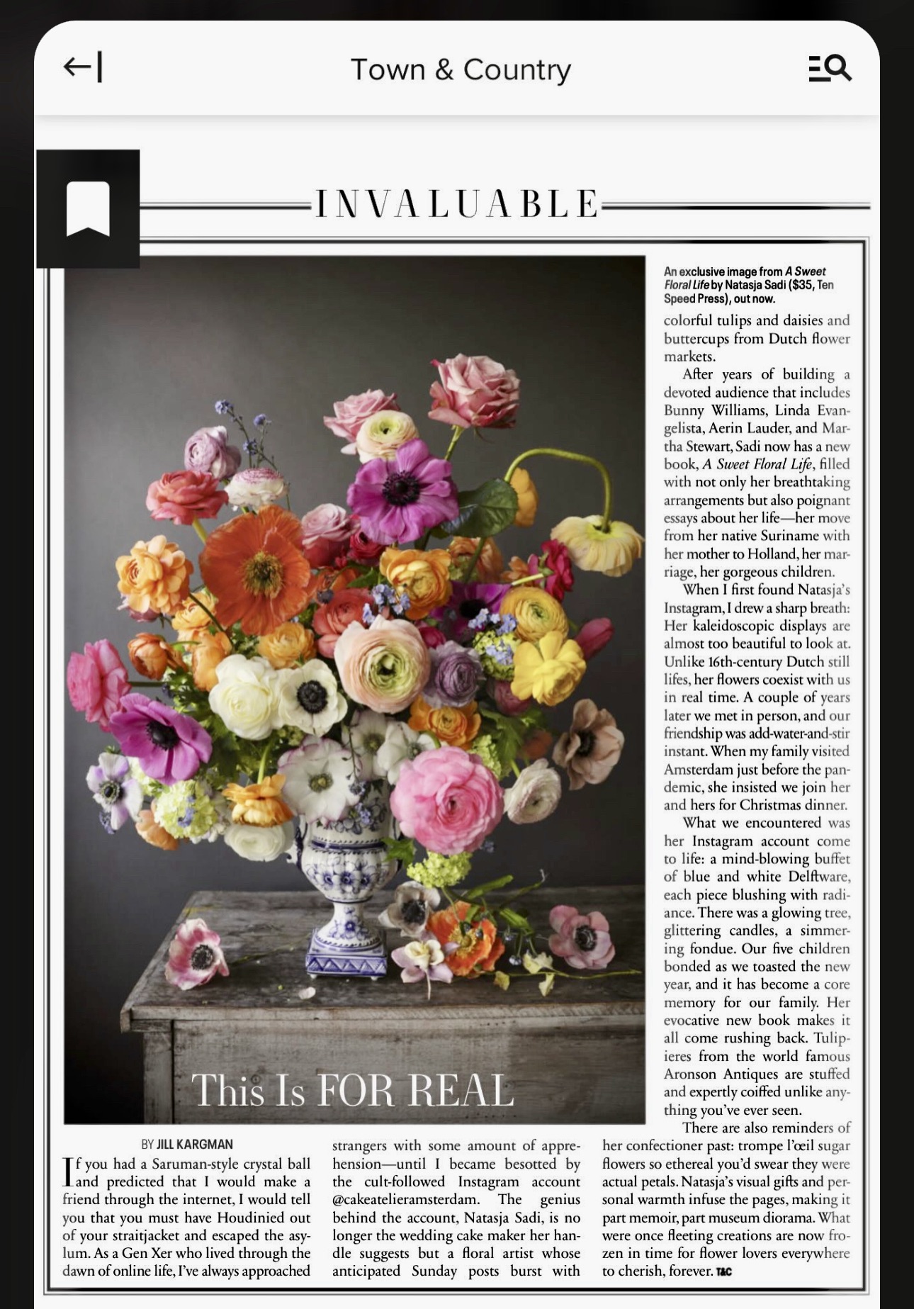 Town & Country Magazine on A Sweet Floral Life