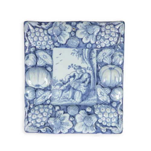 Blue And White Rectangular Plaque, Delft, Circa 1680