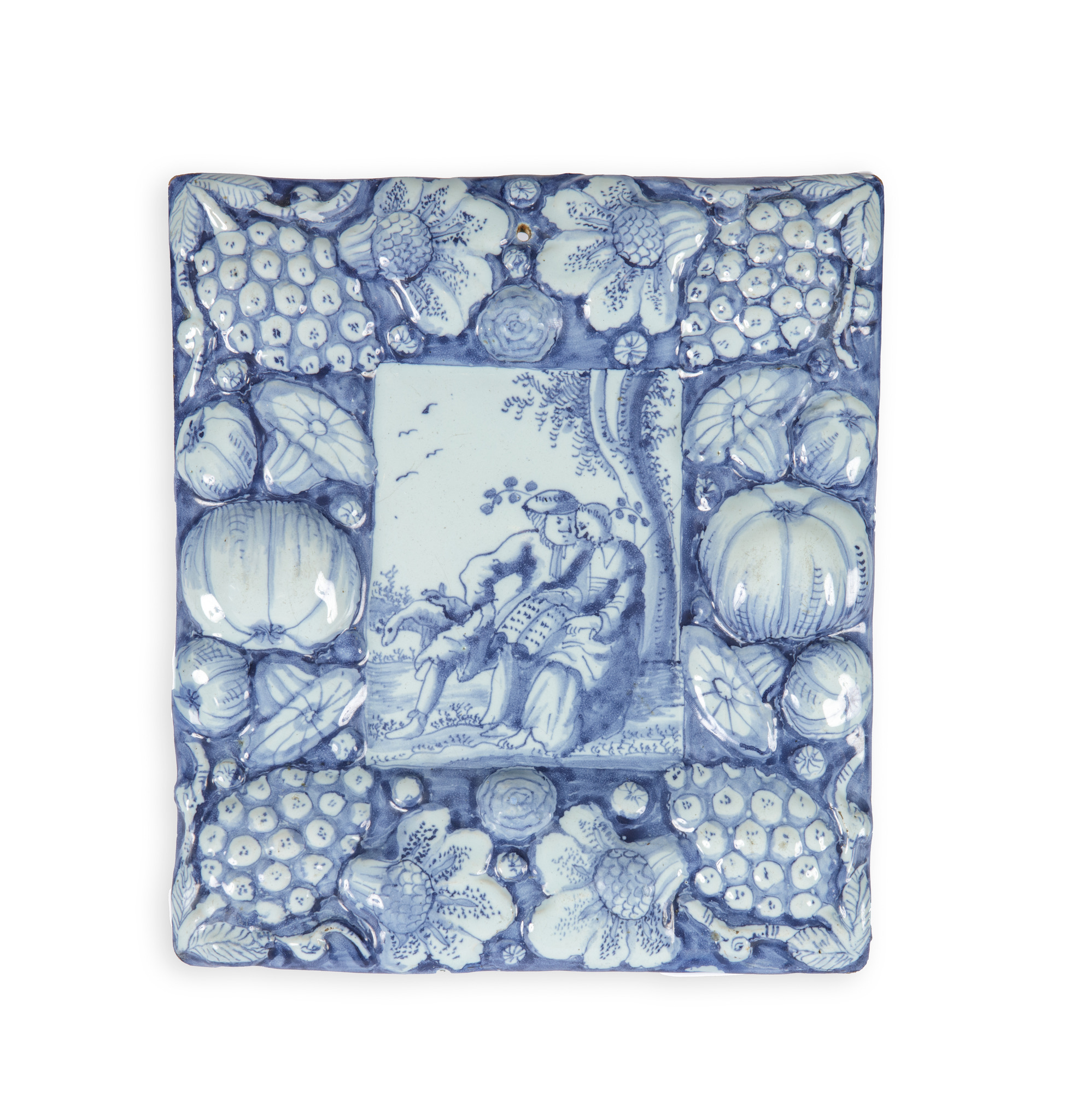 Blue and White Rectangular Plaque, Delft, circa 1680