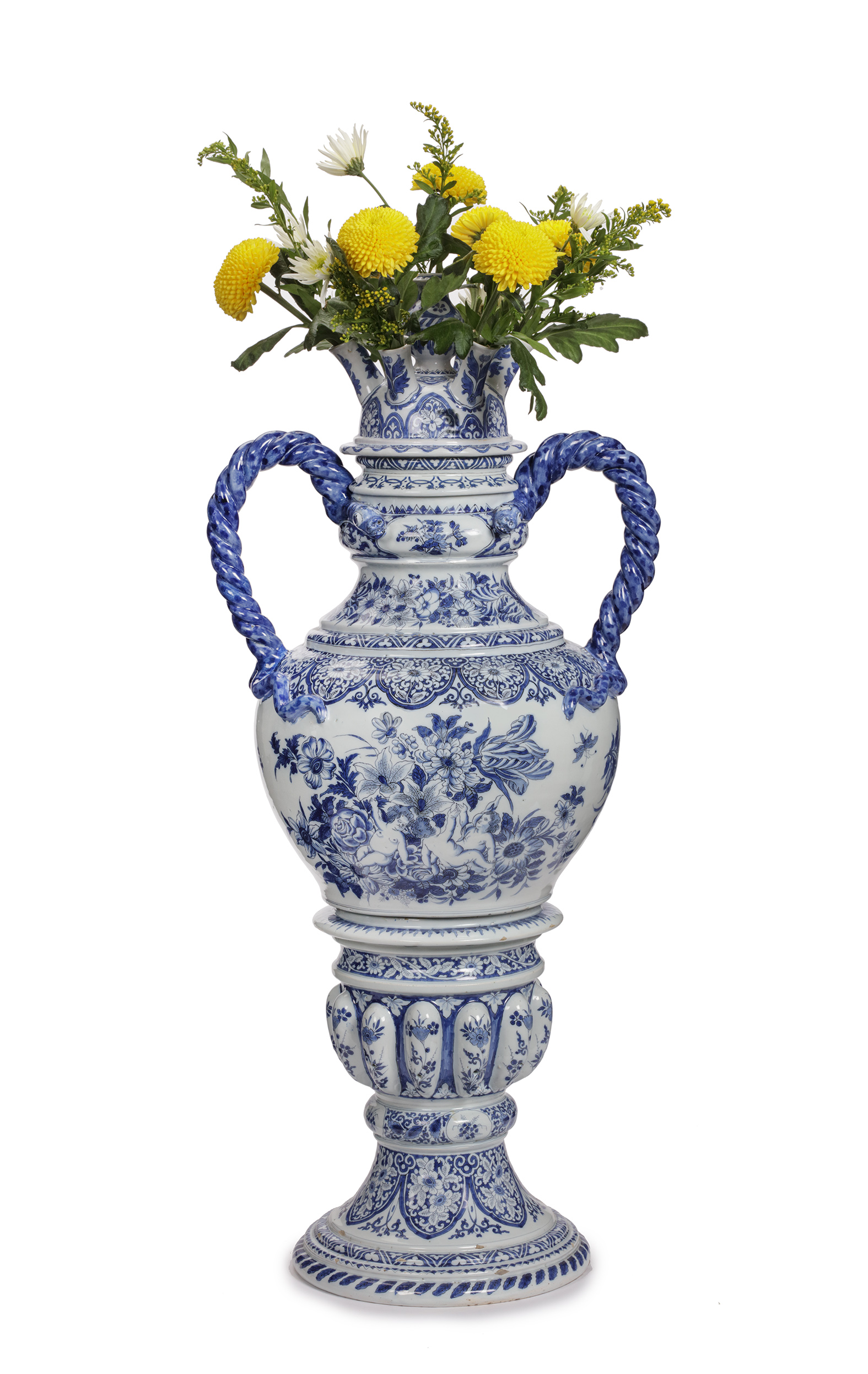 •D2391. Monumental Blue and White Decorative Flower Vase