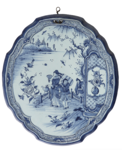 Oval-Shaped Blue And White Plaque  Delft, Circa 1765