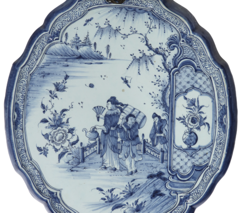 Oval-Shaped Blue And White Plaque  Delft, Circa 1765