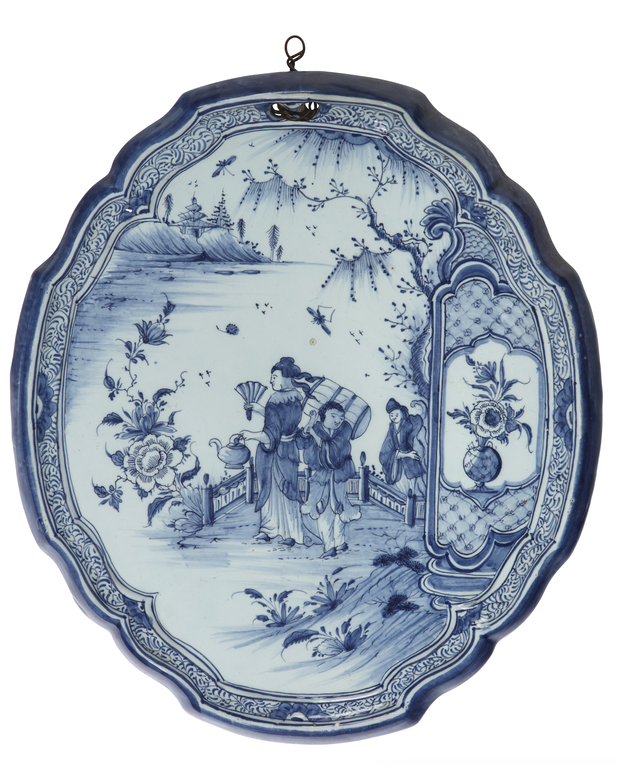 Oval-Shaped Blue and White Plaque  Delft, circa 1765