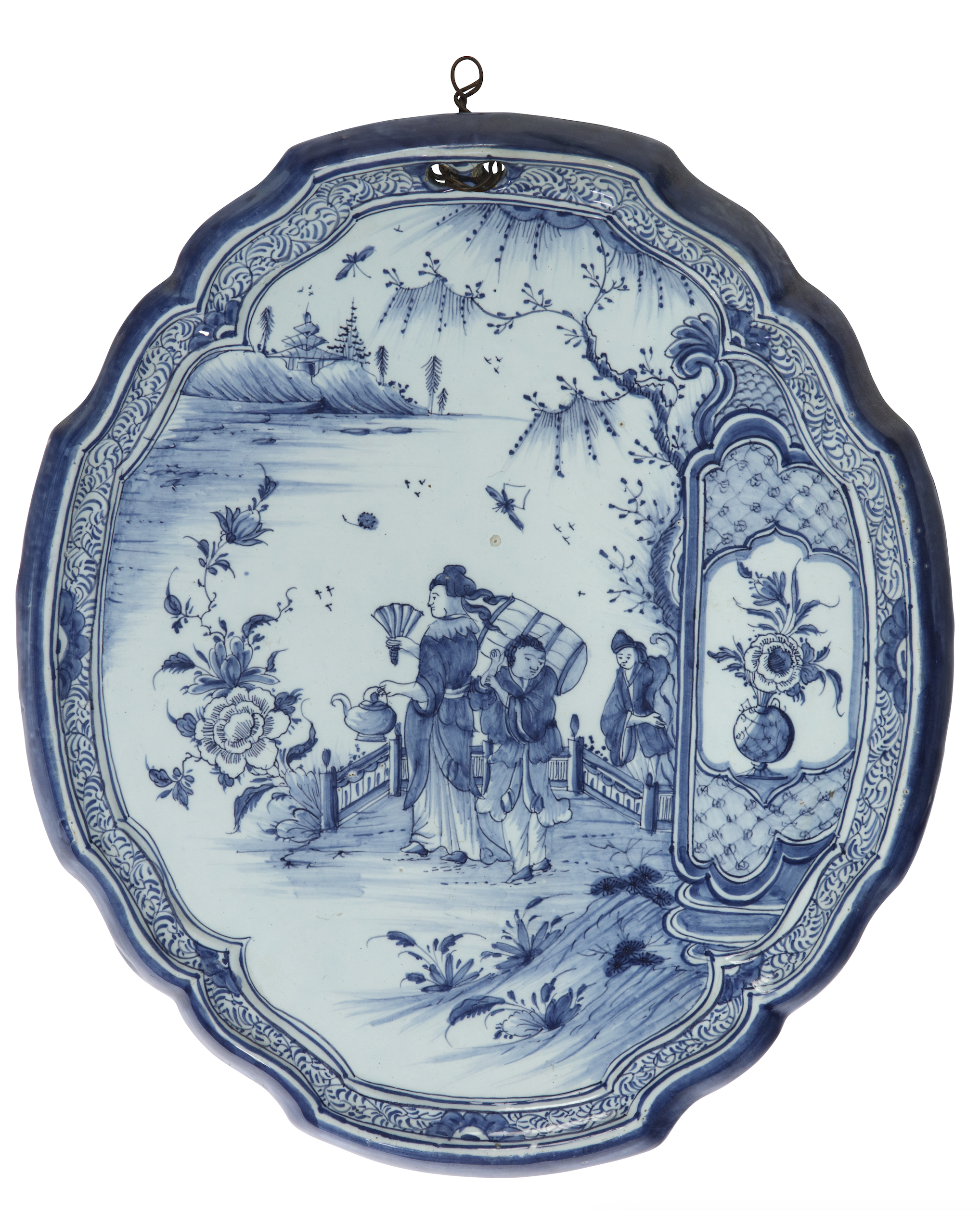 Oval-Shaped Blue and White Plaque Delft, circa 1765 