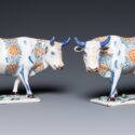 D2293. Pair Of Polychrome Figures Of Cows
