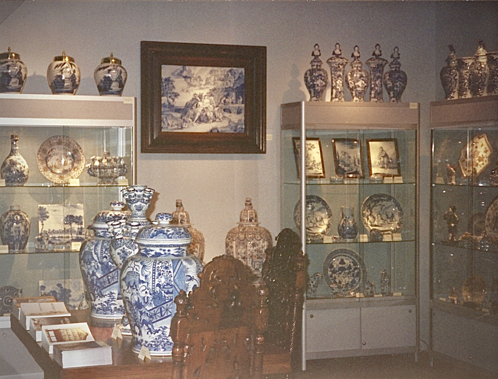 View of Delft collection at The Winter Antiques Show, New York, 1995
