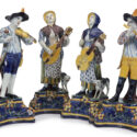 •D2457. Four Polychrome Figures Of Musicians