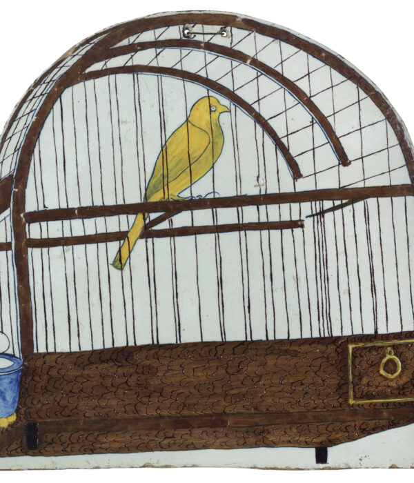 D2451 Polychrome Birdcage Plaque