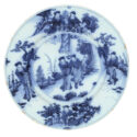 D2405. Blue And White Plaque Chinoiserie Plate