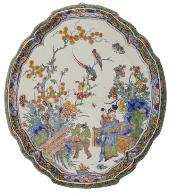 D2429 Polychrome Cartouche-Shaped Plaque