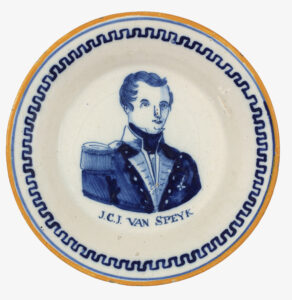 Commemorative plate J.C.J. van Speijk, Delft, circa 1831