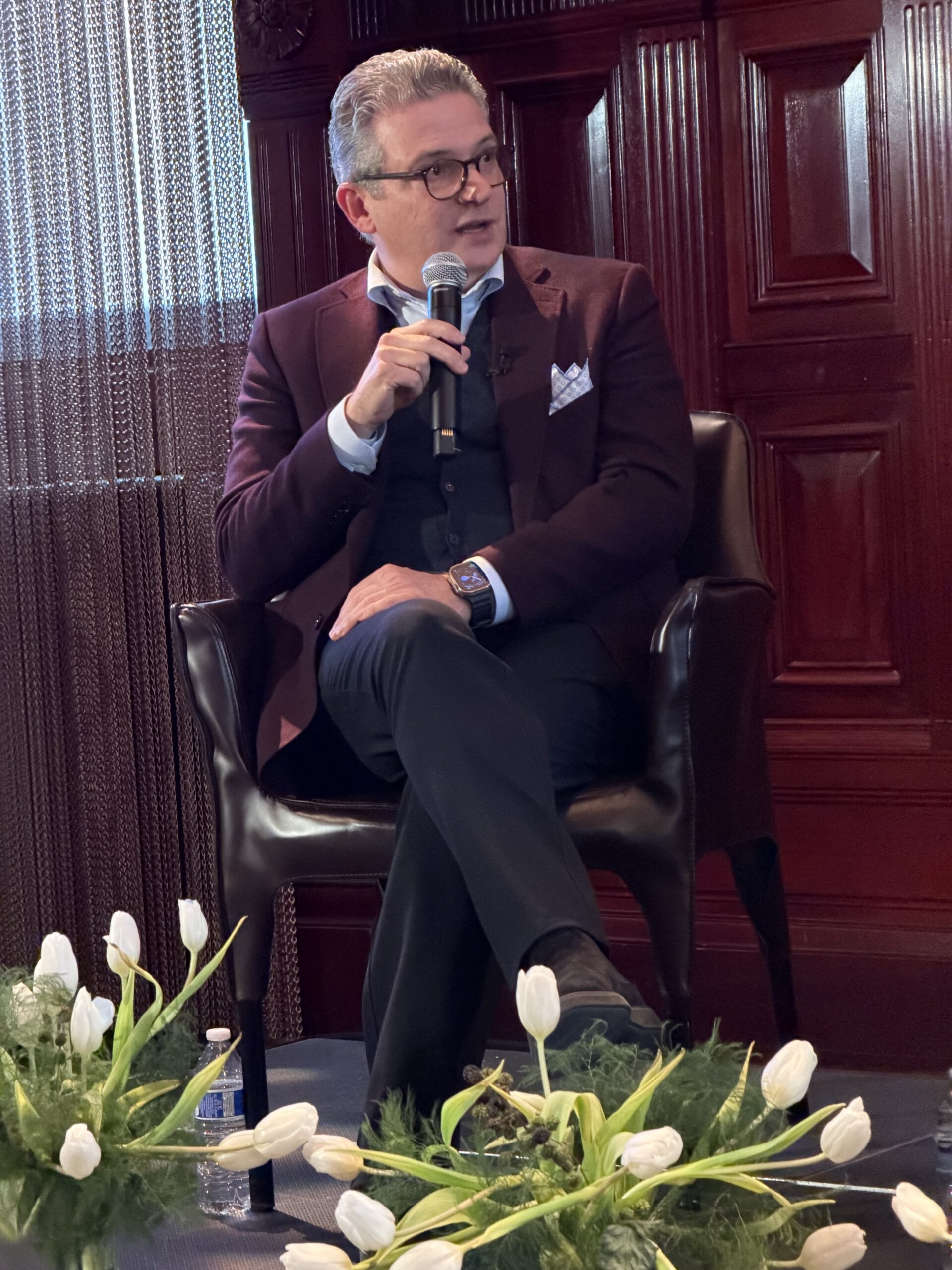 Robert Aronson during panel discussion at The Winter Show, New York 2026