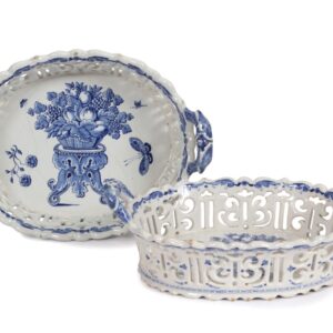 D2554 Blue and White Pair of Open Work Baskets Delft, circa 1750
