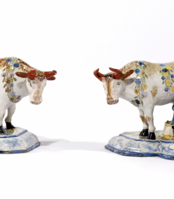 D1639. Pair of Polychrome Milking Groups